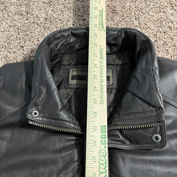 Members Only Jacket Mens XL Brown Leather‎ Bomber Quilted Lined Zip Snap Collar - Picture 10 of 13